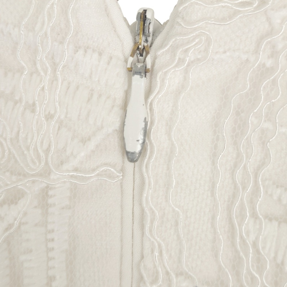ONE33 Social White Lace Ruffle Midi Dress Size 4 High-Low Formal Bridal Party - Picture 14 of 16